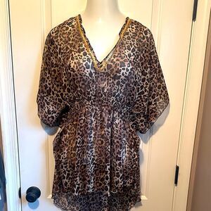 Marie Melili leopard swim cover-up size large